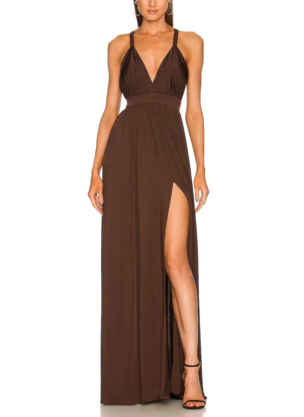 MICHAEL COSTELLO x Revolve Emmeline Maxi Dress Brown Small S